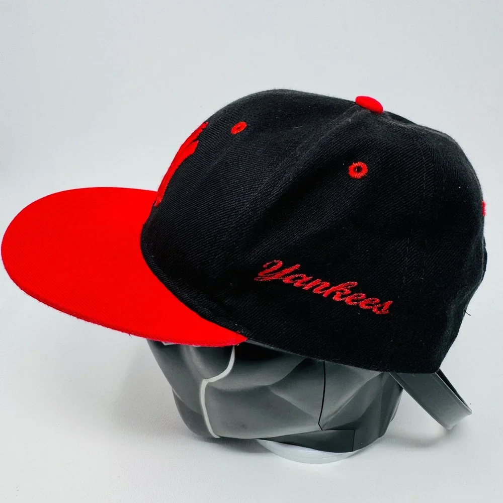 New York Yankees Snapback Hat Black Red Premium Headwear‎ Flat Brim Baseball Cap
